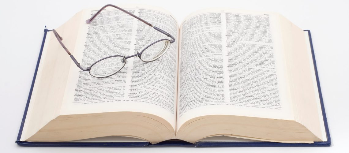 dictionary & glasses
